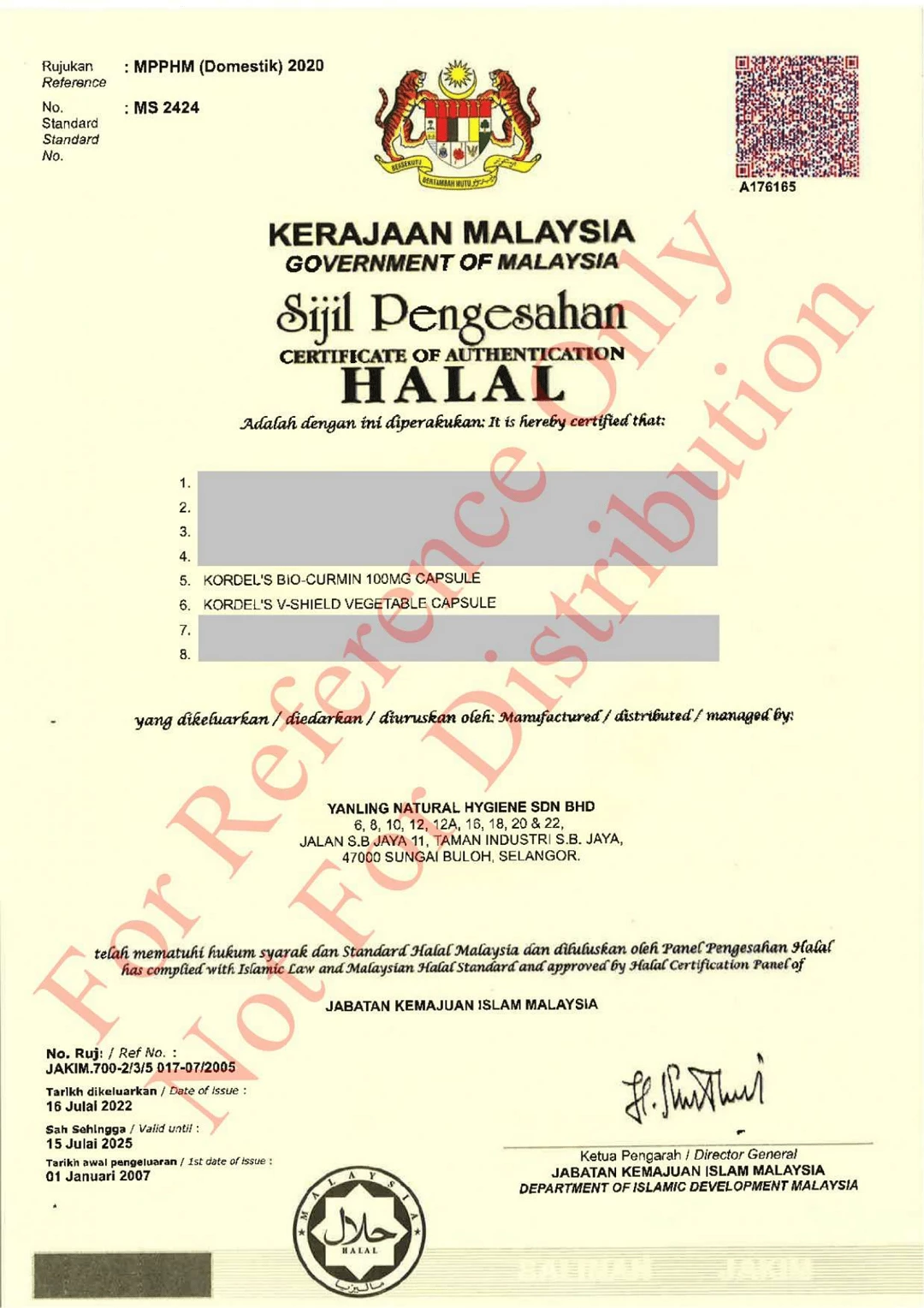 Halal Certification For Kordel's Bio-Curmin V-Shield