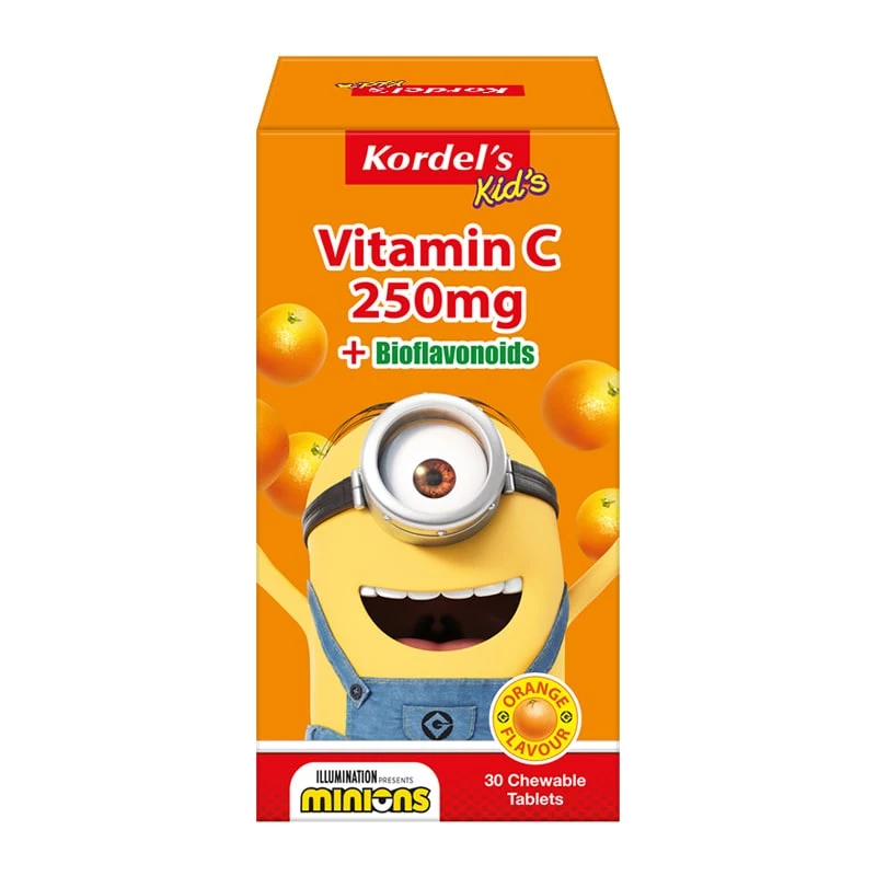 Kordel's Kid's Vitamin C 250mg + Bioflavonoids Orange Flavour 30's