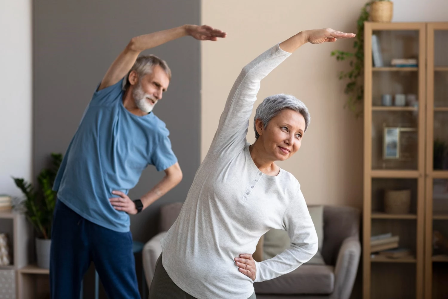 Senior Couple Training Together