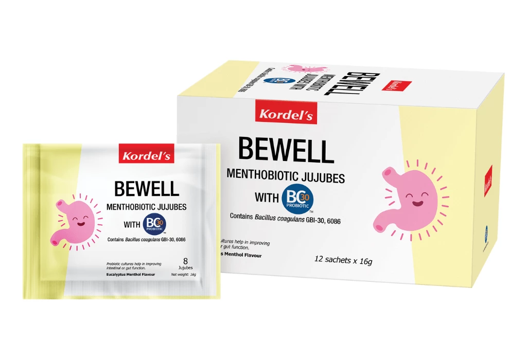 Kordels Bewell Bc30 Probiotics Jujubes box and sachet 